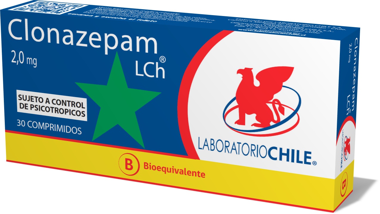 Clonazepam 2,0 mg - Laboratorio Chile | Teva