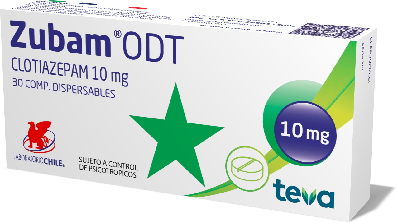 Zubam ODT 10 mg - Laboratorio Chile | Teva